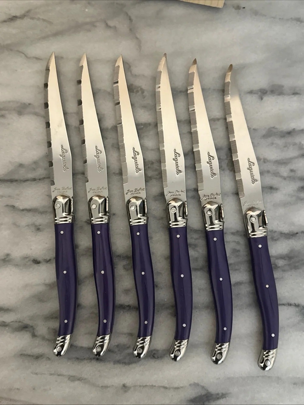 Laguiole Purple Handle 6-Piece Steak Knife Set